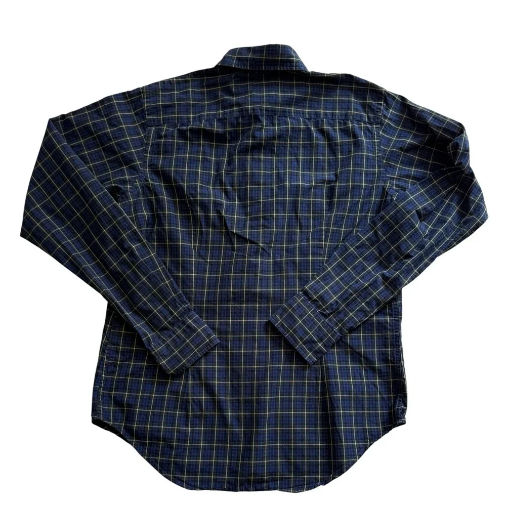 Ralph Lauren Sport Boys Shirt 8 Plaid Windowpane Blue Yellow‎ Long Sleeve Button